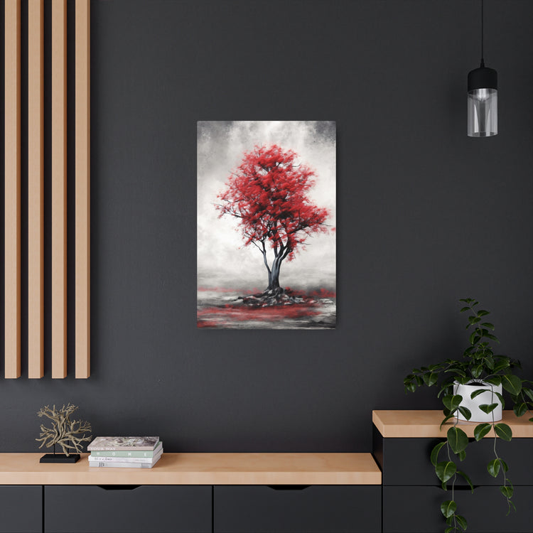 Red Tree Metal Art Sign Modern Abstract Wall Decor - The Art Hub
