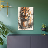 Roaring Tiger Metal Art Sign Fierce Wildlife Wall Decor - The Art Hub