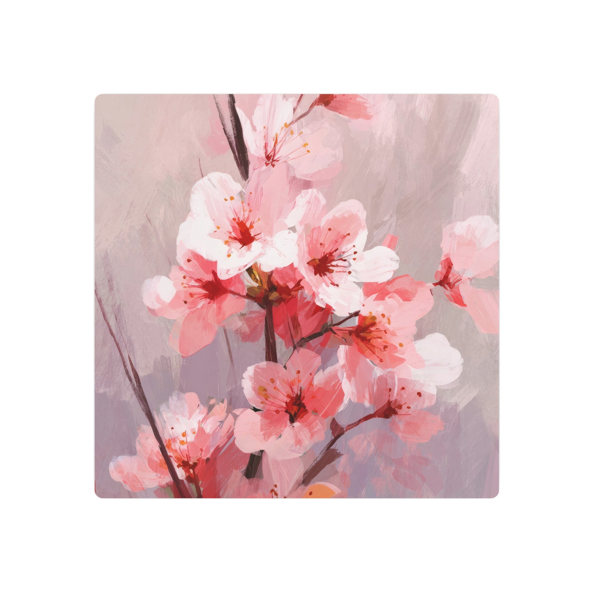 Cherry Blossom Metal Art Sign — Pink Floral Wall Décor