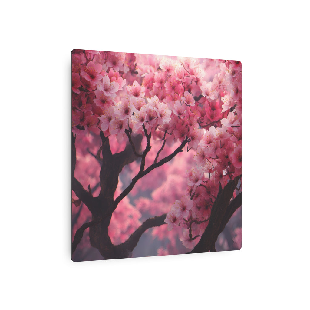 Cherry Blossom Metal Art Sign — Pink Floral Wall Decor