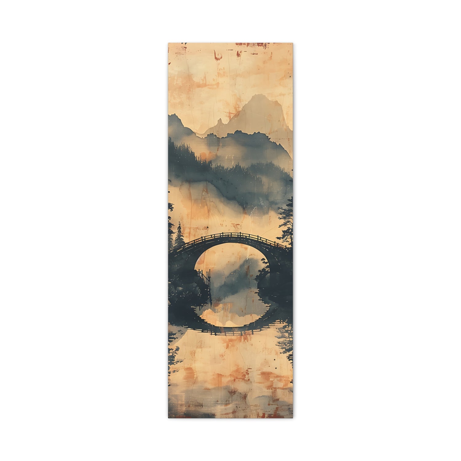 Chinese Landscape Painting Art — Misty Forest Landscape Matte Stretched Print - The Art Hub