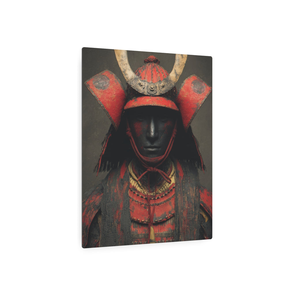 Samurai Armor Metal Art Sign — Red Warrior Wall Decor