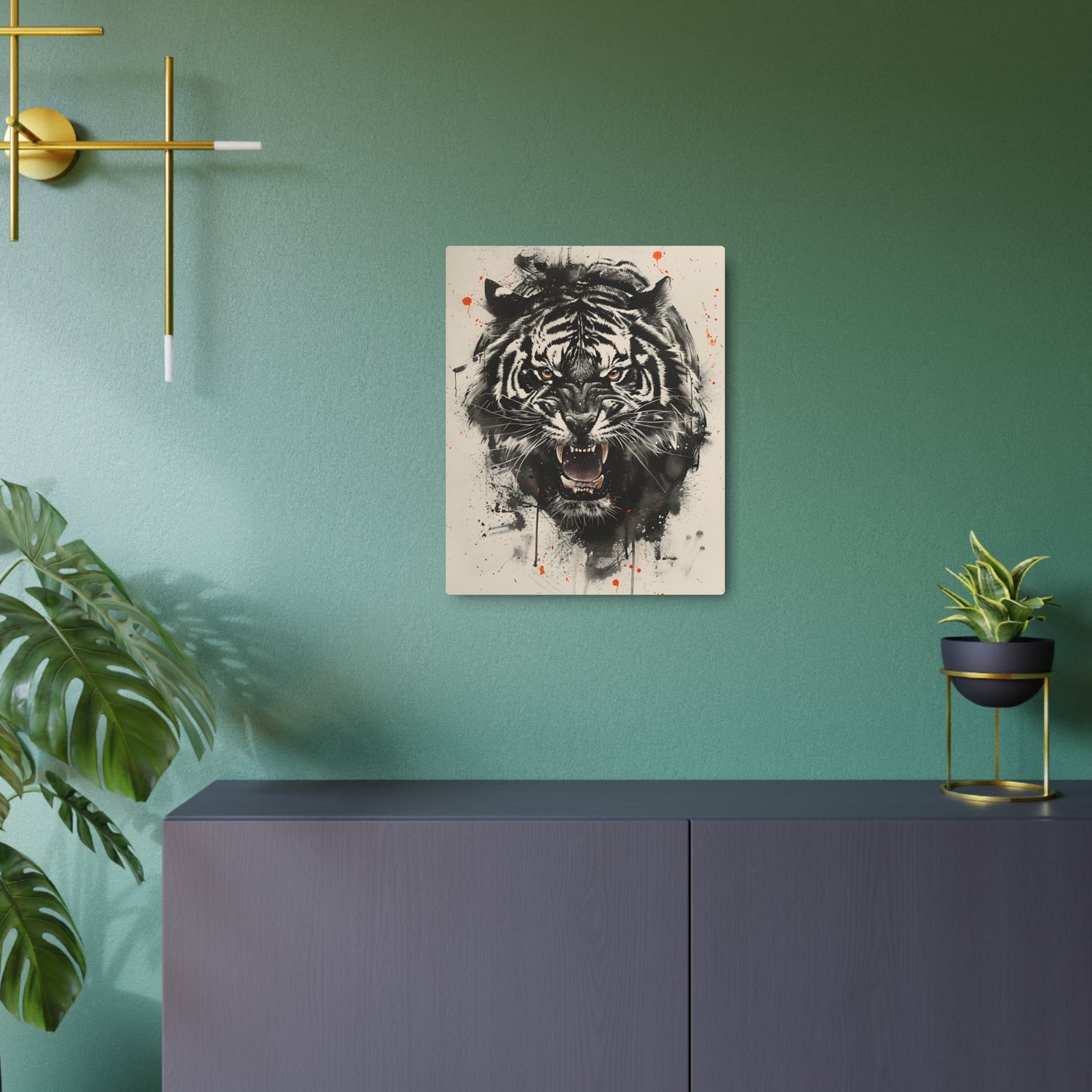 Roaring Tiger Metal Art Sign Fierce Wall Decor for Home, Office & Garage - The Art Hub