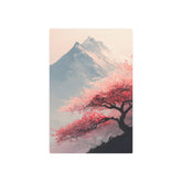 Metal Art Sign - Cherry Blossom Mountain Landscape Wall Decor - The Art Hub