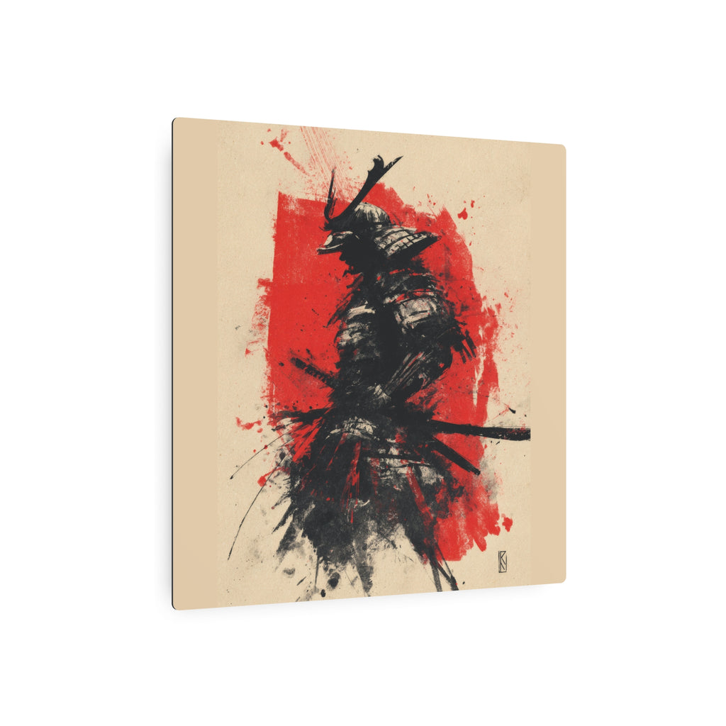Samurai Ink Metal Art Sign – Japanese Warrior Wall Decor