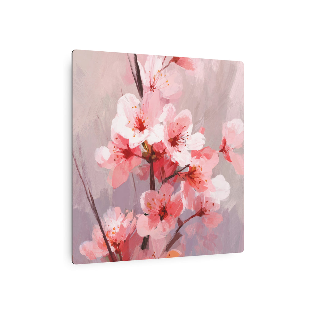 Cherry Blossom Metal Art Sign — Pink Floral Wall Décor