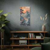 Sunset Mountain Landscape Canvas Print — Misty Pine Cliff Wall Art - The Art Hub