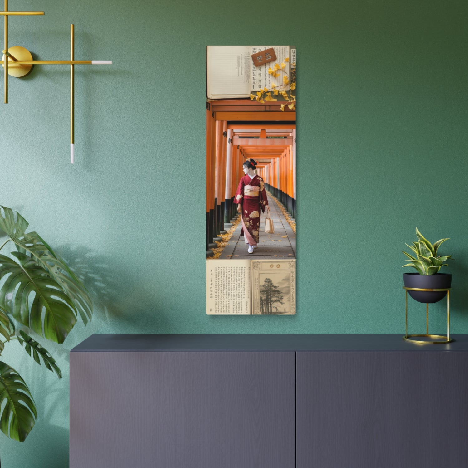 Japanese Geisha Torii Path Metal Art Sign - The Art Hub