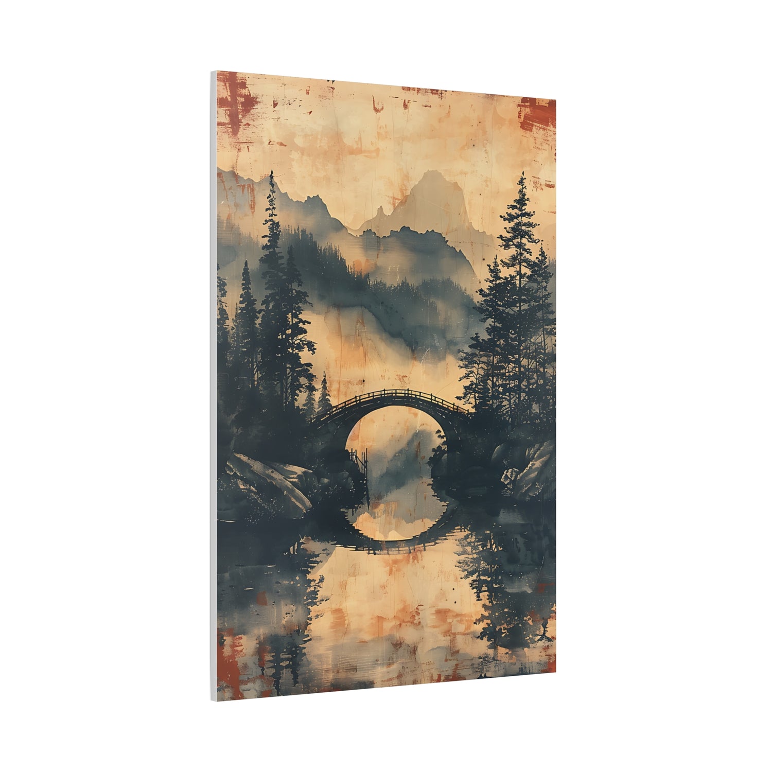 Chinese Landscape Painting Art — Misty Forest Landscape Matte Stretched Print - The Art Hub