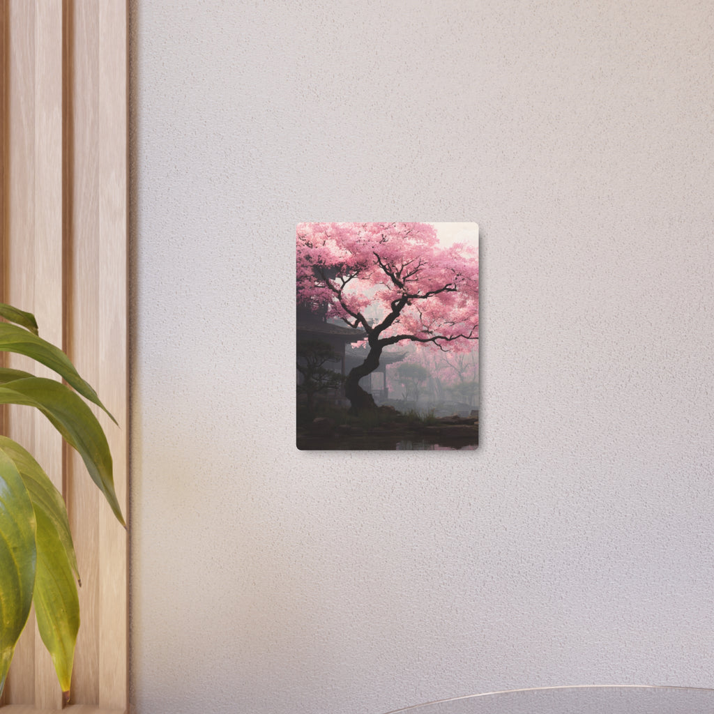 Cherry Blossom Metal Art Sign — Japanese Sakura Wall Decor