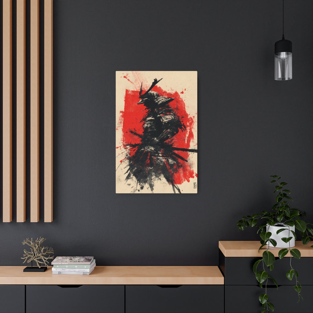 Samurai Ink Metal Art Sign – Japanese Warrior Wall Decor