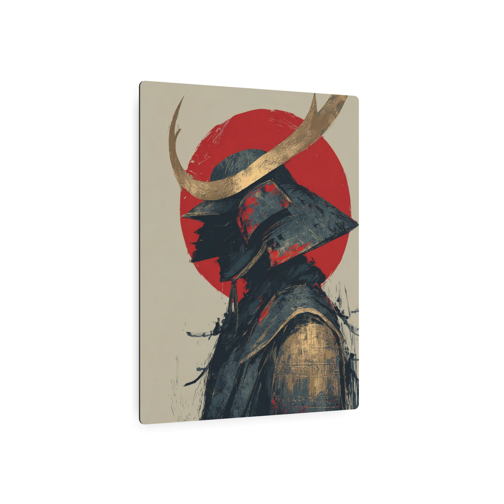 Samurai Helmet Metal Art Sign — Japanese Warrior Wall Decor