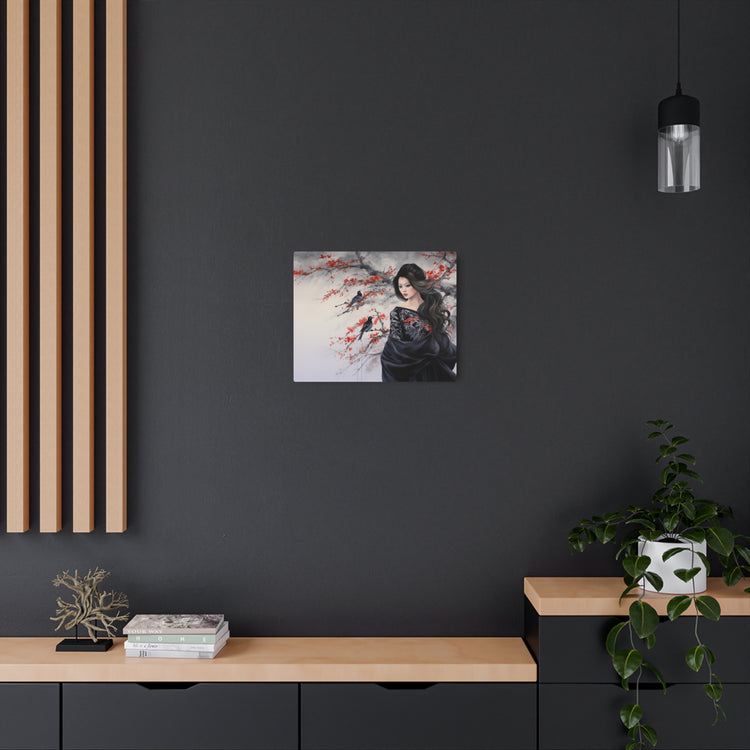 Metal Art Geisha with Sakura & Crows Wall Decor - The Art Hub
