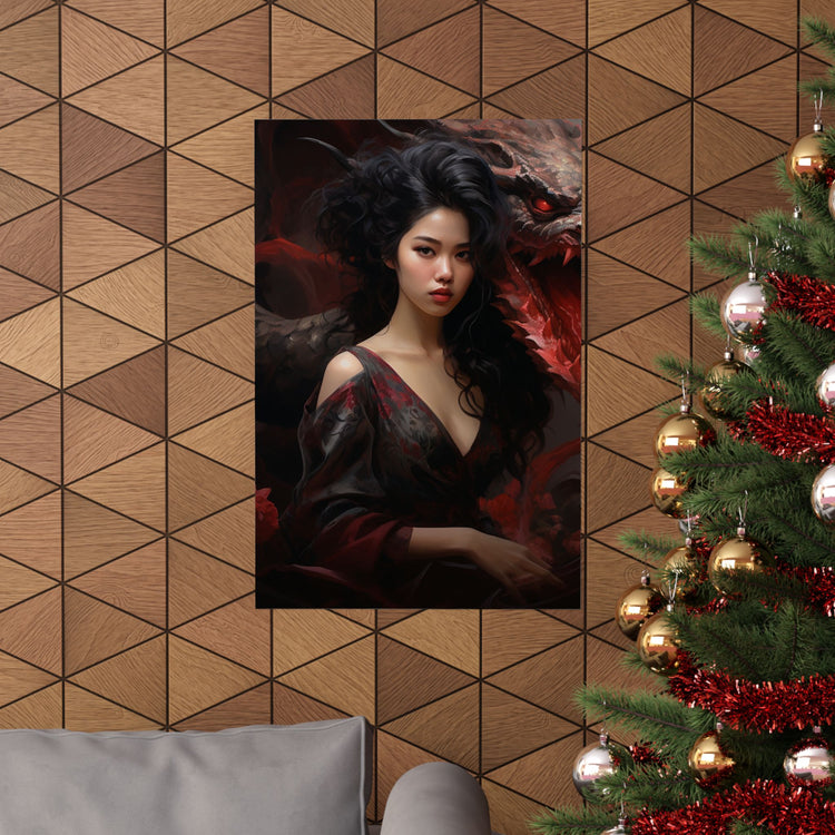 Dragon Empress Matte Poster — Dark Fantasy Portrait Wall Art - The Art Hub