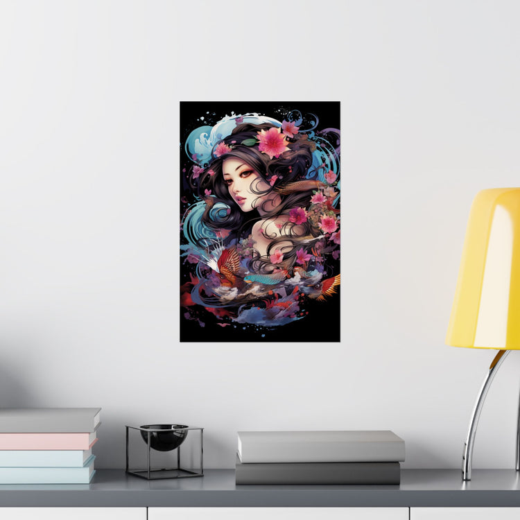 Matte Vertical Poster — Ethereal Floral Woman Art Print - The Art Hub