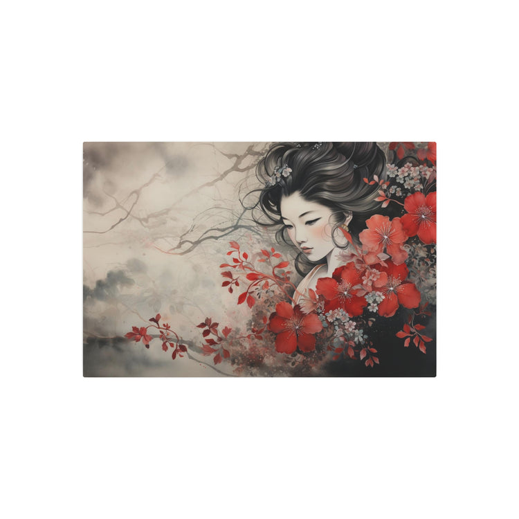 Oriental Geisha Metal Art Floral Japanese Wall Decor - The Art Hub