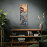 Sunset Mountain Landscape Canvas Print — Misty Pine Cliff Wall Art - The Art Hub