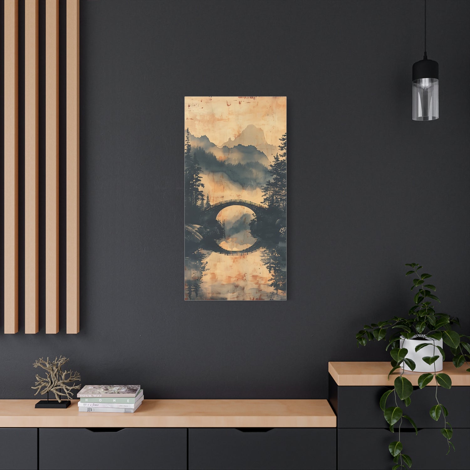 Chinese Landscape Painting Art — Misty Forest Landscape Matte Stretched Print - The Art Hub