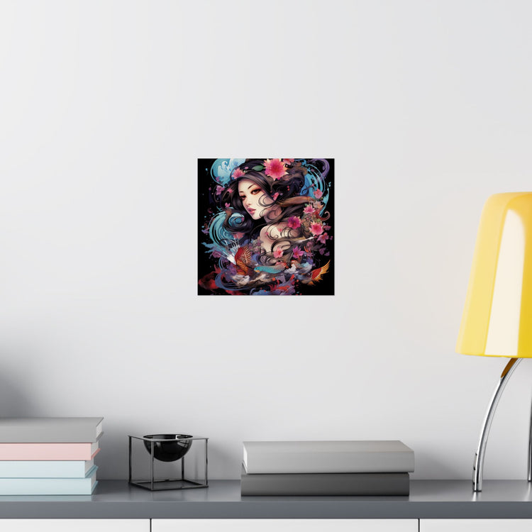 Matte Vertical Poster — Ethereal Floral Woman Art Print - The Art Hub