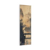 Serene Mountain Bridge Canvas Wall Art — East Asian Landscape Matte Stretched Print - The Art Hub