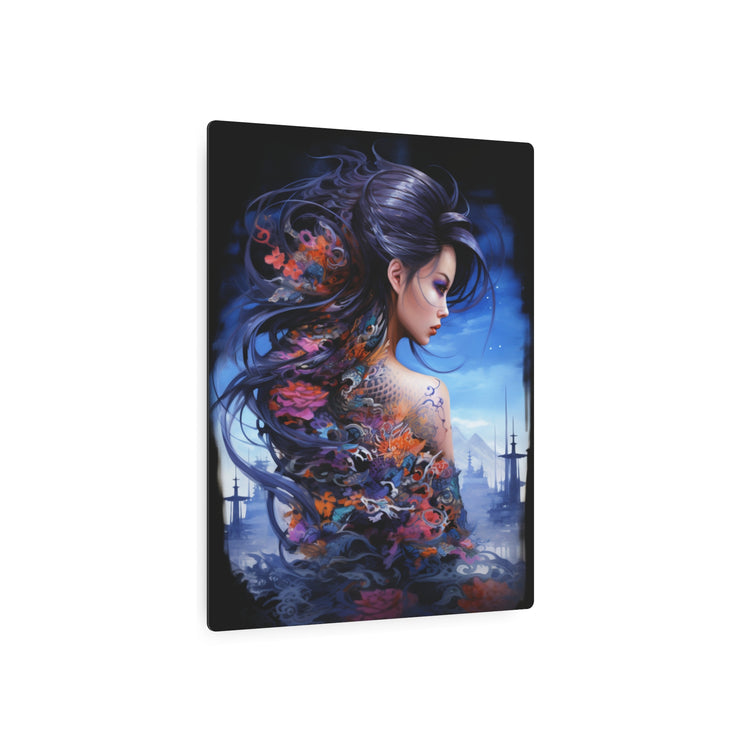 Metal Art — Ethereal Asian Fantasy Woman Wall Decor (Koi & Dragon Tattoo) - The Art Hub