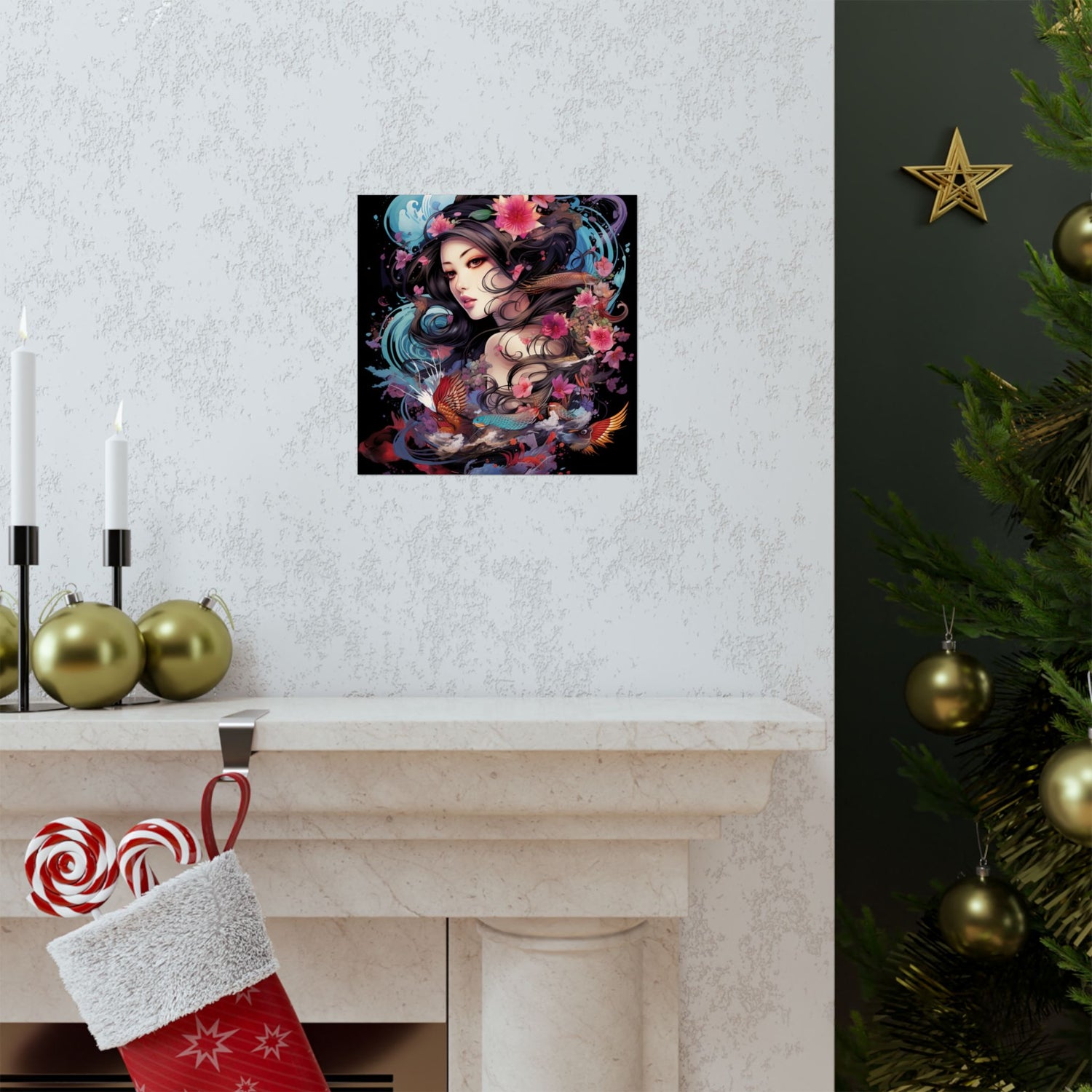 Matte Vertical Poster — Ethereal Floral Woman Art Print - The Art Hub