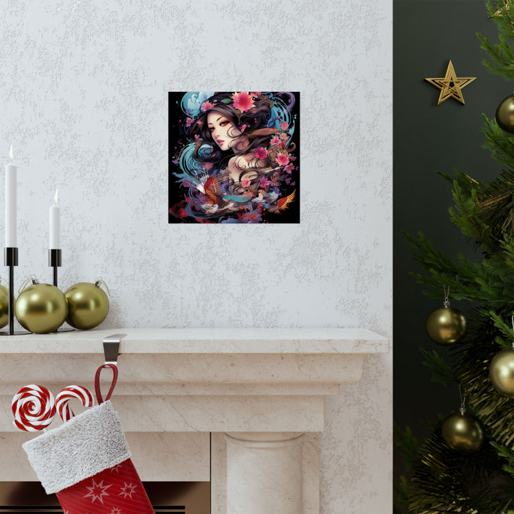 Matte Vertical Poster — Ethereal Floral Woman Art Print - The Art Hub