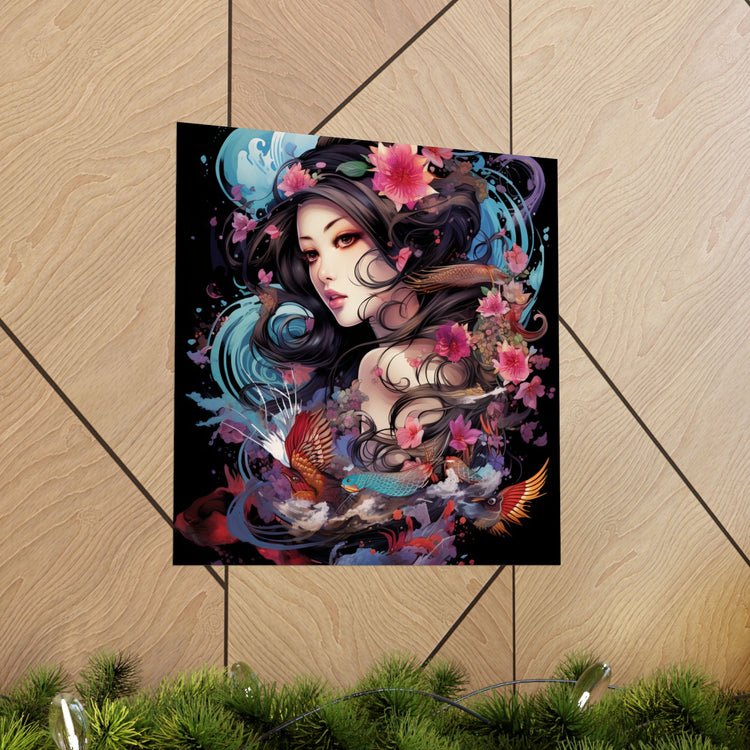 Matte Vertical Poster — Ethereal Floral Woman Art Print - The Art Hub