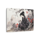 Metal Art Ink Wash Geisha Scene Wall Decor - The Art Hub