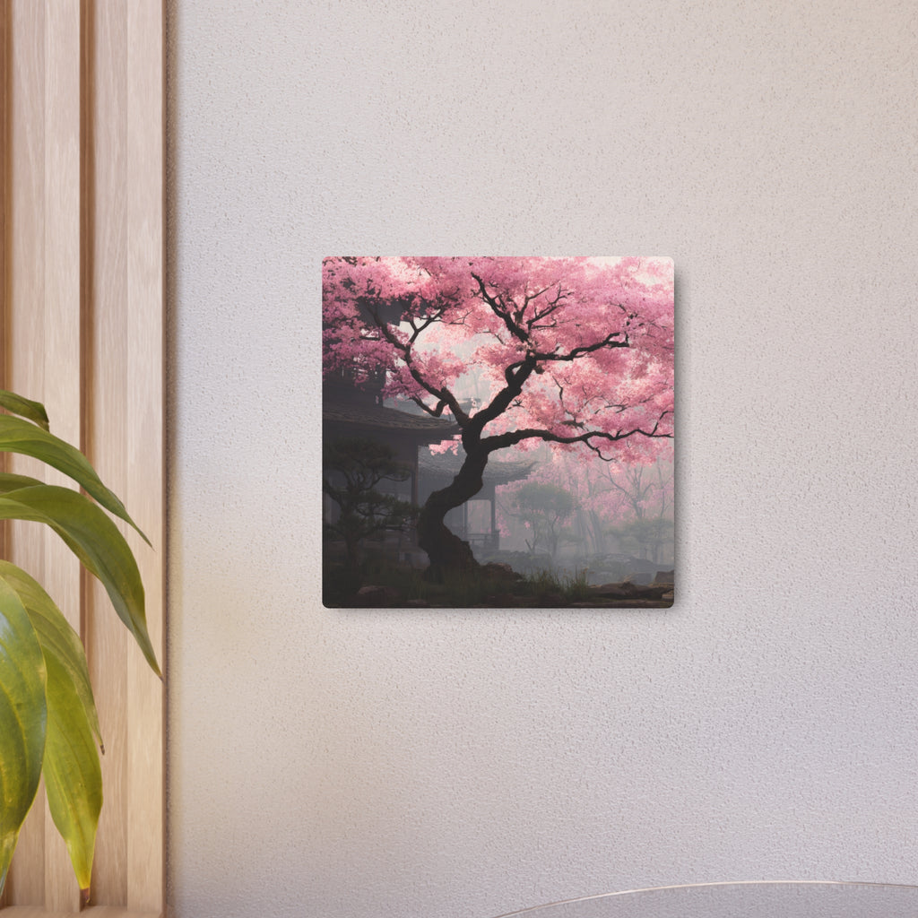 Cherry Blossom Metal Art Sign — Japanese Sakura Wall Decor