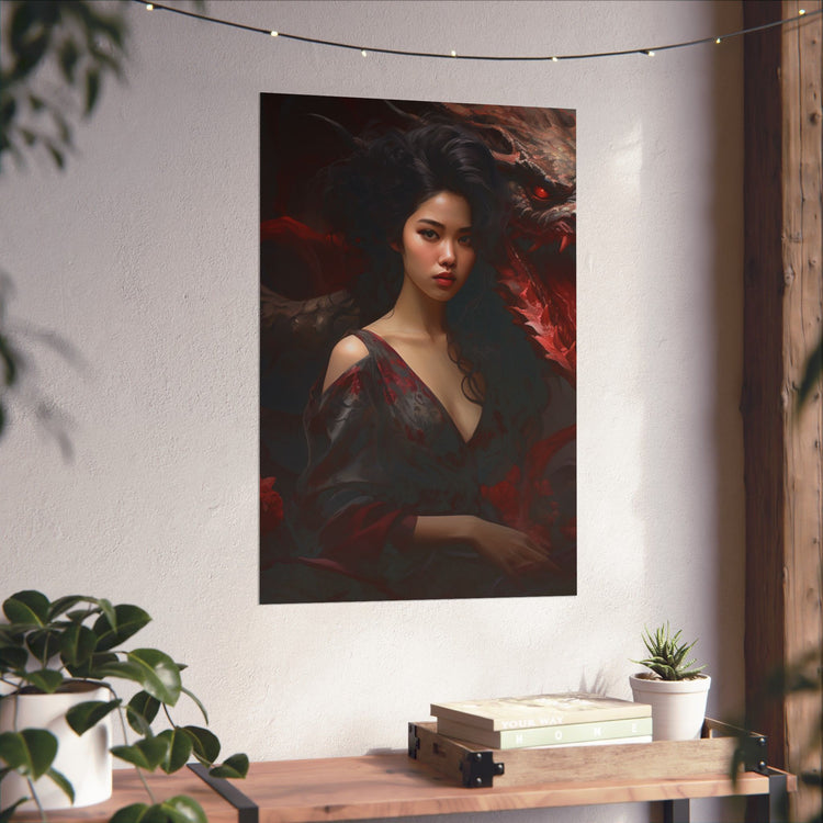 Dragon Empress Matte Poster — Dark Fantasy Portrait Wall Art - The Art Hub