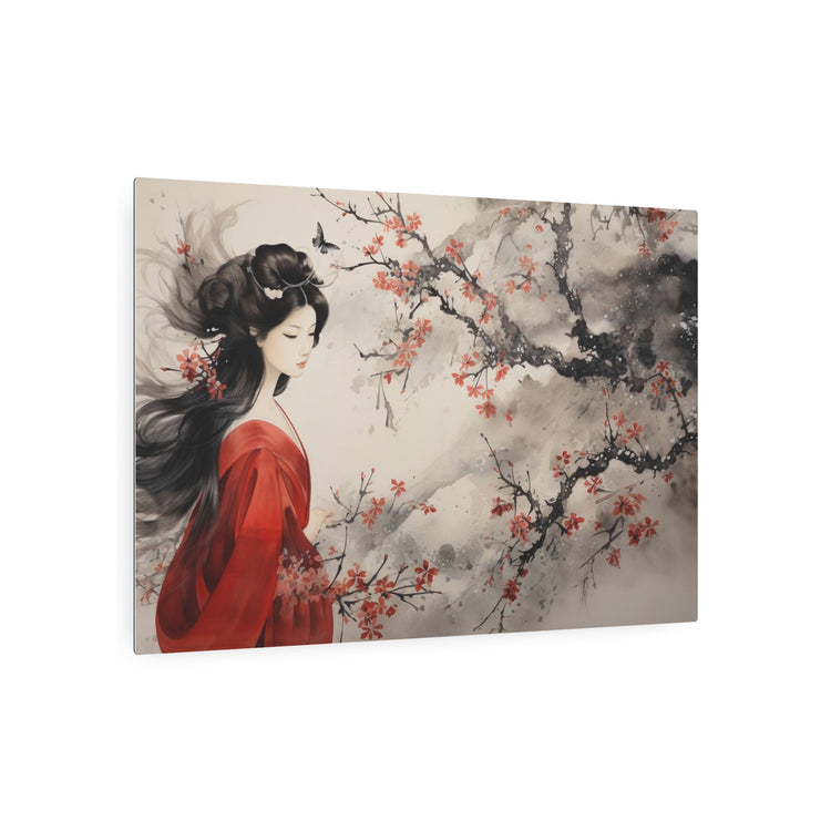 Geisha Cherry Blossom Metal Art Japanese-Inspired Wall Decor - The Art Hub