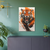 Roaring Tiger Metal Art Sign Vibrant Orange Wildlife Wall Decor - The Art Hub