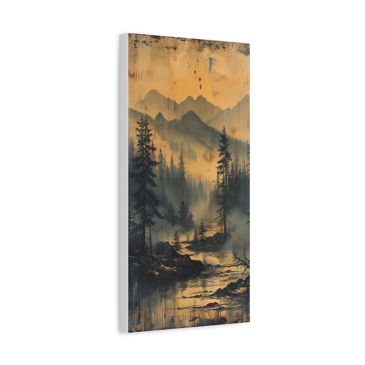 Mountain Mist Landscape Canvas Art— Rustic Pine Forest Wall Art - The Art Hub