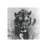Tiger Metal Art — Dramatic Black & White Running Tiger Wall Decor - The Art Hub