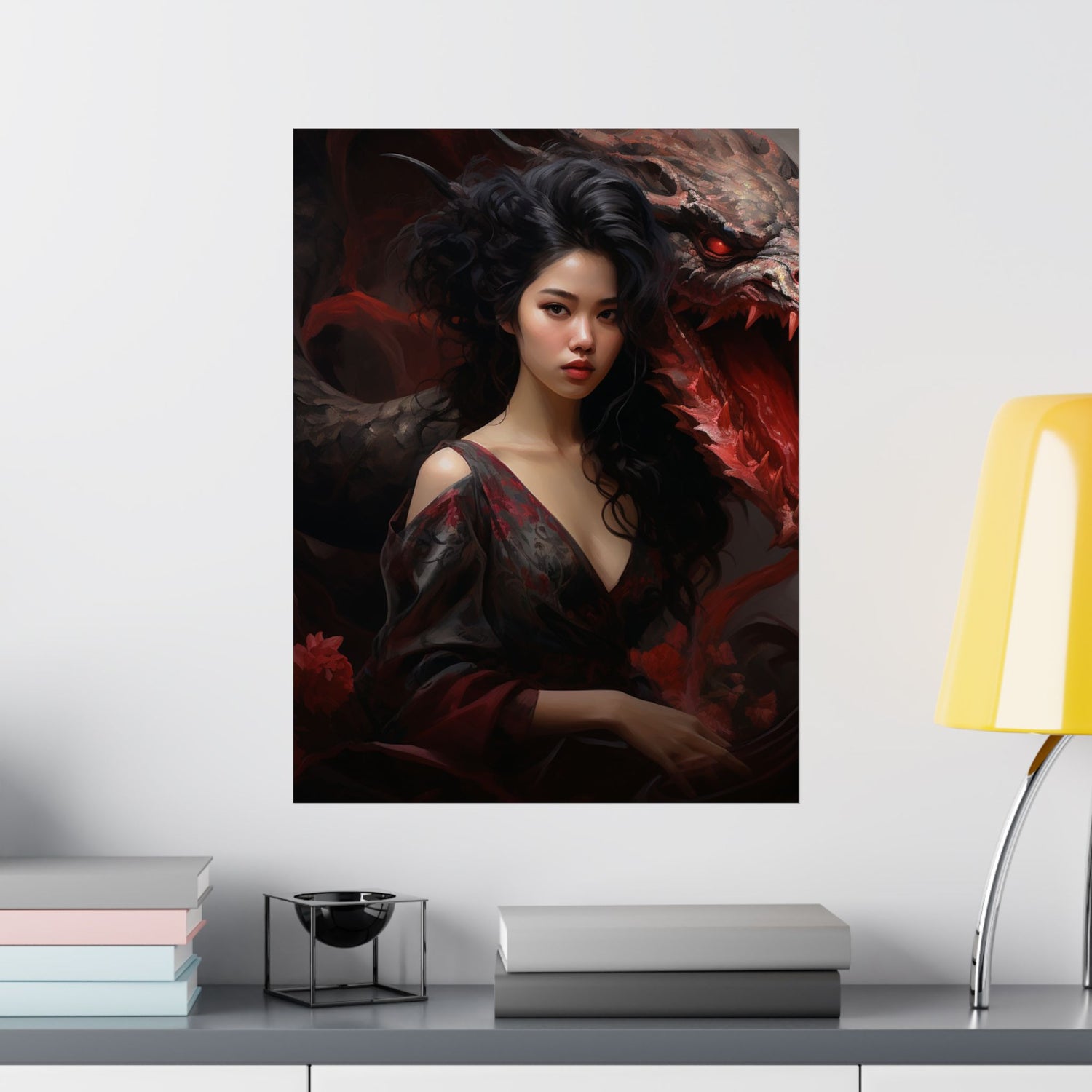 Dragon Empress Matte Poster — Dark Fantasy Portrait Wall Art - The Art Hub