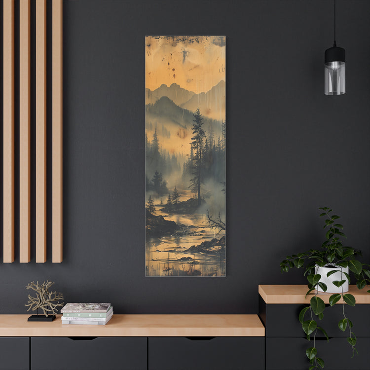 Mountain Mist Landscape Canvas Art— Rustic Pine Forest Wall Art - The Art Hub