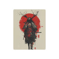 Samurai Metal Art Sign — Red Sun Warrior Wall Decor