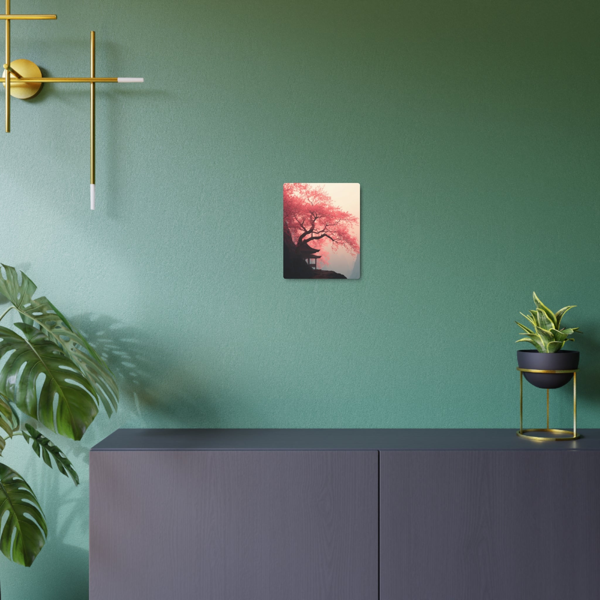 Metal Art Sign – Tranquil Cherry Blossom Zen Wall Decor