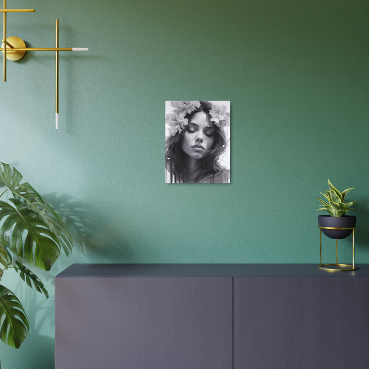 Metal Art — Beautiful Girl Floral Portrait Wall Decor - The Art Hub