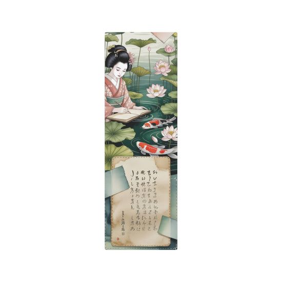 Japanese Geisha Koi Pond Metal Art – Vintage Calligraphy Wall Decor - The Art Hub