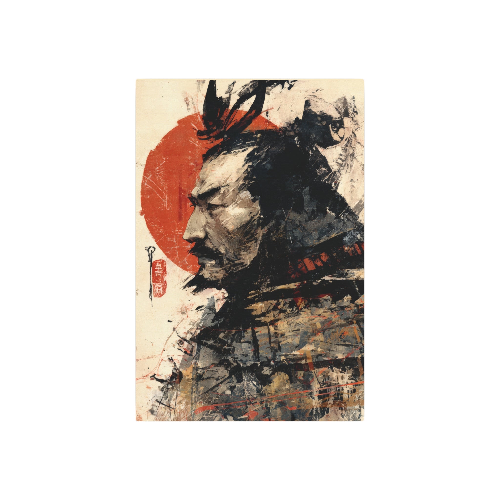 Samurai Metal Art Sign — Japanese Warrior Wall Decor