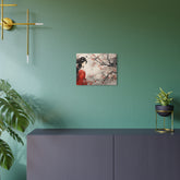 Geisha Cherry Blossom Metal Art Japanese-Inspired Wall Decor - The Art Hub