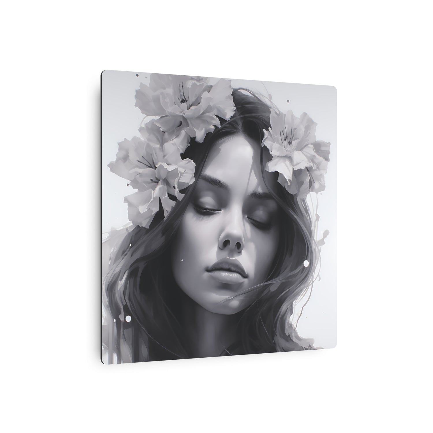 Metal Art — Beautiful Girl Floral Portrait Wall Decor - The Art Hub