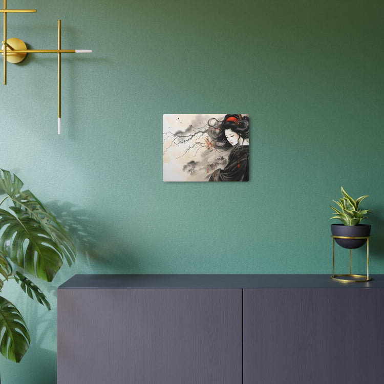 Metal Art Elegant Geisha Wall Plaque (Asian Ink-Style Décor) - The Art Hub