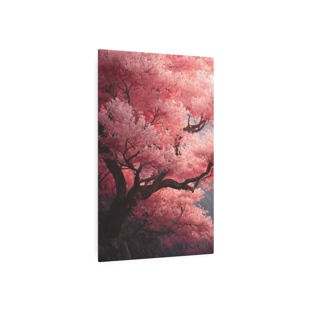 Cherry Blossom Metal Art Sign — Pink Sakura Wall Decor
