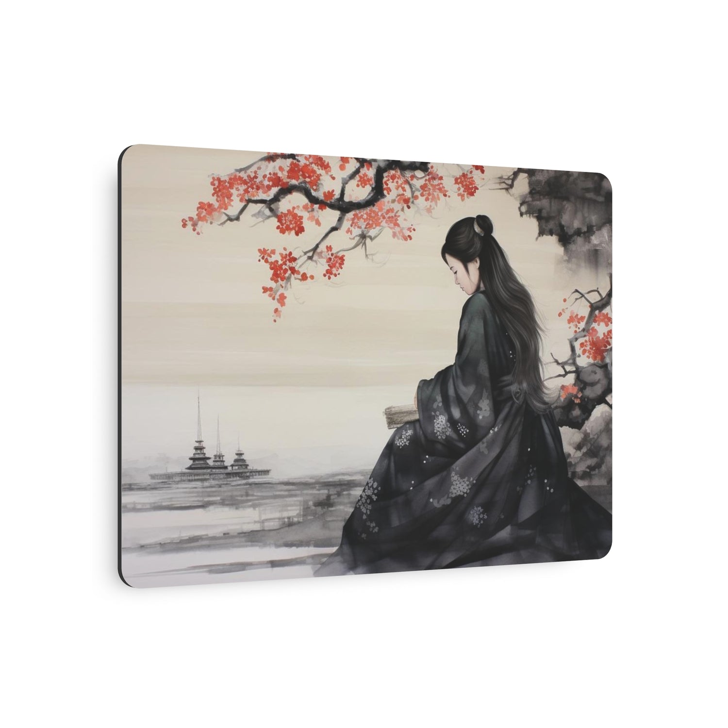 Metal Art Japanese Geisha Landscape Wall Art - The Art Hub