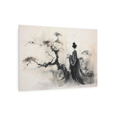 Metal Art Zen Geisha Ink Landscape Wall Plaque - The Art Hub