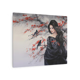 Metal Art Geisha with Sakura & Crows Wall Decor - The Art Hub