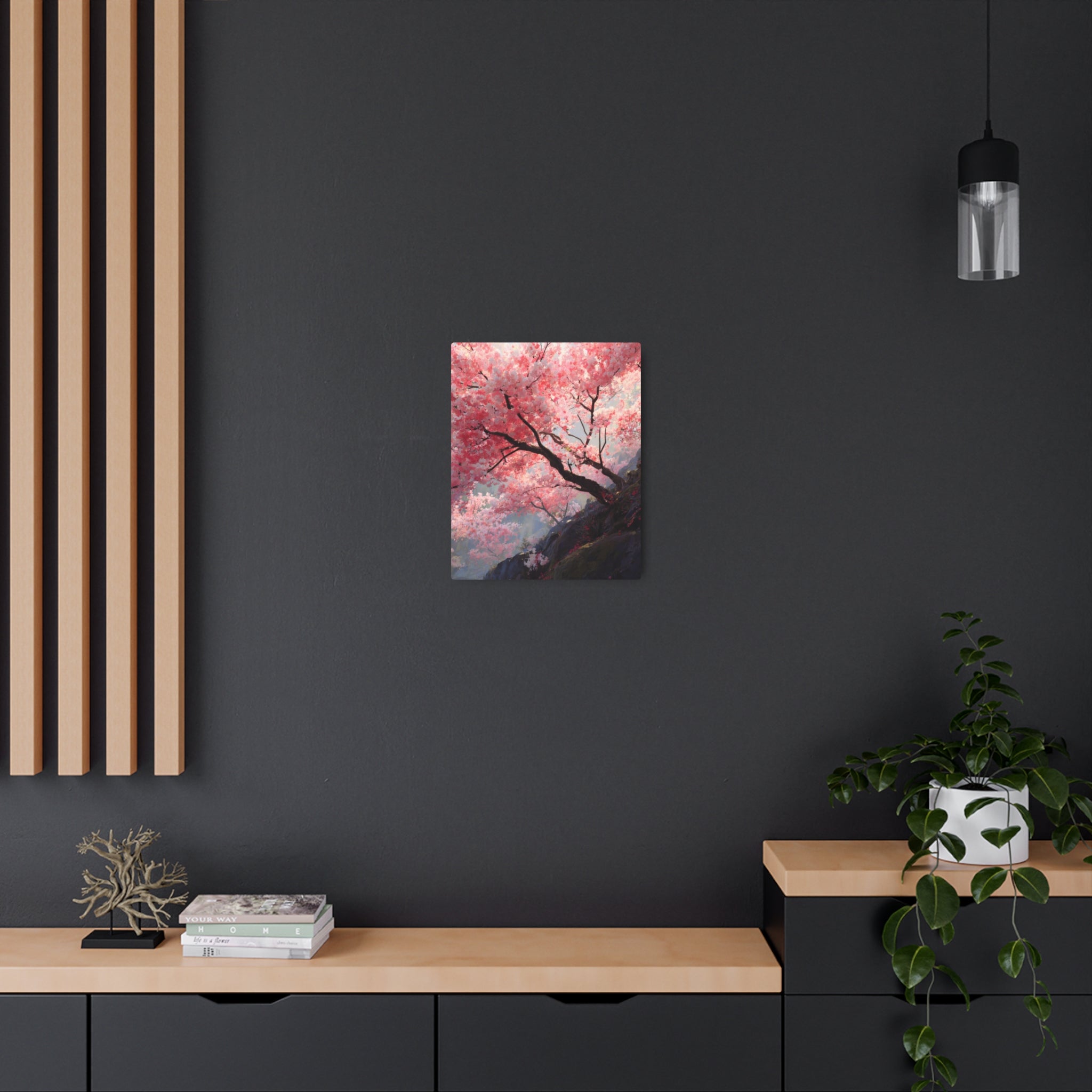 Cherry Blossom Metal Art Sign — Japanese Sakura Wall Décor